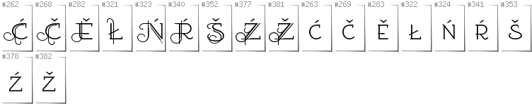 Upper Sorbian - Additional glyphs in font EtharnigSc