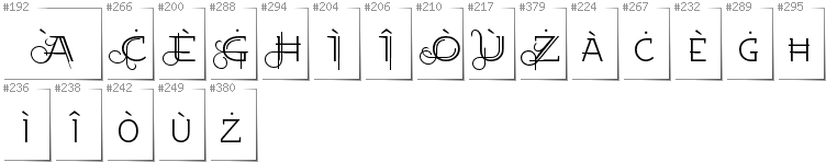 Maltese - Additional glyphs in font EtharnigSc