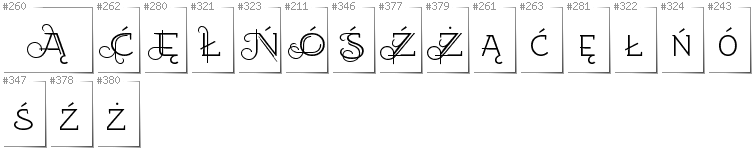 Polish - Additional glyphs in font EtharnigSc