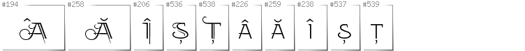 Romanian - Additional glyphs in font EtharnigSc