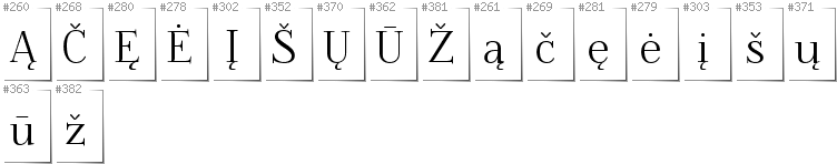 Litauisch - Zusätzliche Zeichen in der Schrift Foglihten