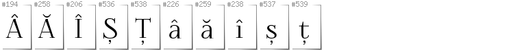 Romanian - Additional glyphs in font Foglihten