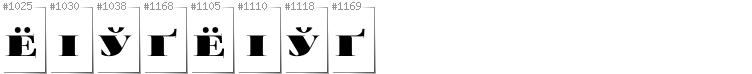 Białoruski Cyrylica - Dodatkowe glify w foncie FoglihtenBlackPcs