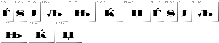 Macedoński - Dodatkowe glify w foncie FoglihtenBlackPcs