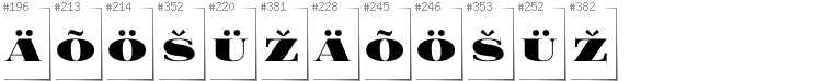 Estoński - Dodatkowe glify w foncie FoglihtenBlackPcs