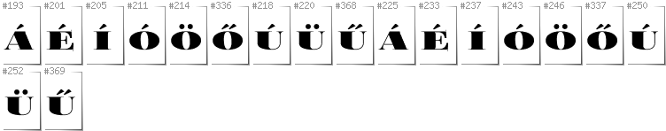 Węgierski - Dodatkowe glify w foncie FoglihtenBlackPcs