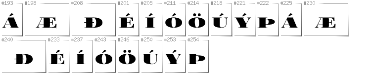 Isländisch - Zusätzliche Zeichen in der Schrift FoglihtenBlackPcs