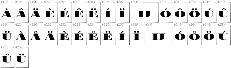 Dutch - Additional glyphs in font FoglihtenBlackPcs