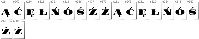 Polish - Additional glyphs in font FoglihtenBlackPcs