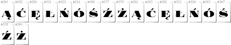 Polski - Dodatkowe glify w foncie FoglihtenBlackPcs