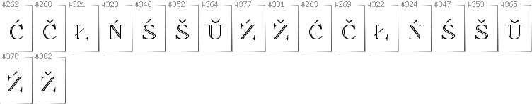 Weißrussisch Lacinka - Zusätzliche Zeichen in der Schrift FoglihtenNo01