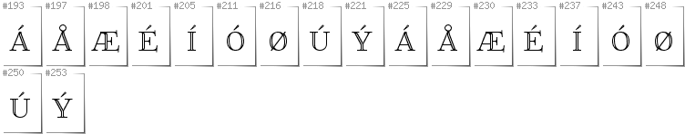 Dänisch - Zusätzliche Zeichen in der Schrift FoglihtenNo01