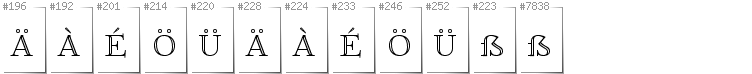 Deutsch - Zusätzliche Zeichen in der Schrift FoglihtenNo01