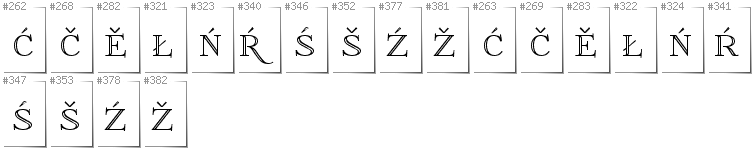 Lower Sorbian - Additional glyphs in font FoglihtenNo01