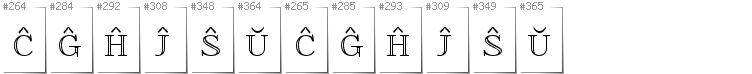 Esperanto - Additional glyphs in font FoglihtenNo01