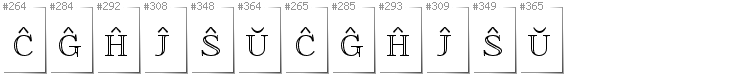 Esperanto - Dodatkowe glify w foncie FoglihtenNo01
