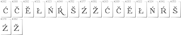 Upper Sorbian - Additional glyphs in font FoglihtenNo01