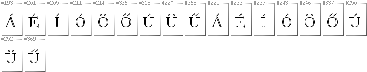 Ungarisch - Zusätzliche Zeichen in der Schrift FoglihtenNo01