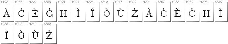 Maltese - Additional glyphs in font FoglihtenNo01