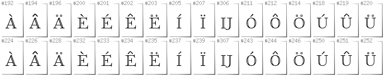 Dutch - Additional glyphs in font FoglihtenNo01