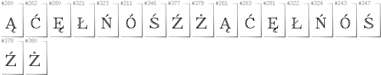 Polnisch - Zusätzliche Zeichen in der Schrift FoglihtenNo01