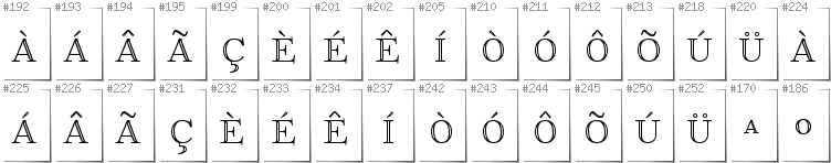 Portugiesisch - Zusätzliche Zeichen in der Schrift FoglihtenNo01