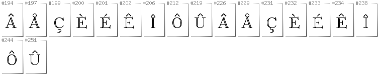 Walloon - Additional glyphs in font FoglihtenNo01