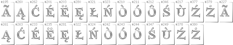 Kashubian - Additional glyphs in font FoglihtenNo03