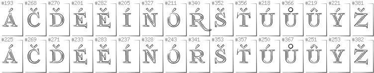 Tschechisch - Zusätzliche Zeichen in der Schrift FoglihtenNo03