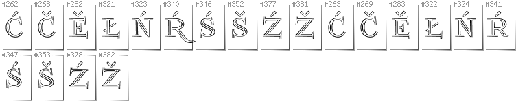 Lower Sorbian - Additional glyphs in font FoglihtenNo03