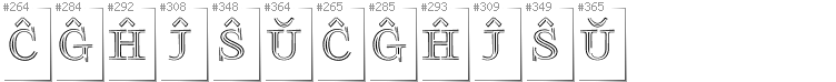 Esperanto - Additional glyphs in font FoglihtenNo03