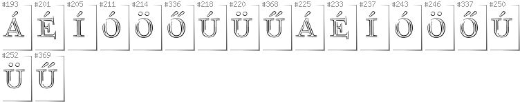 Ungarisch - Zusätzliche Zeichen in der Schrift FoglihtenNo03