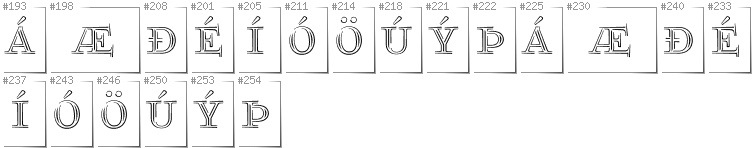 Isländisch - Zusätzliche Zeichen in der Schrift FoglihtenNo03