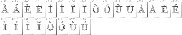 Italian - Additional glyphs in font FoglihtenNo03