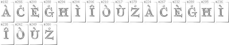 Maltese - Additional glyphs in font FoglihtenNo03
