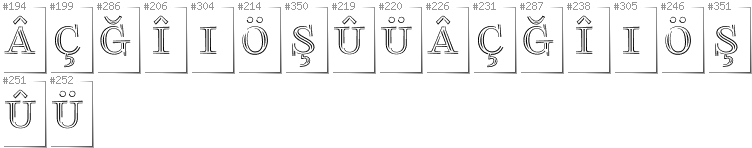 Turkish - Additional glyphs in font FoglihtenNo03