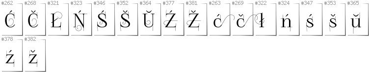 Weißrussisch Lacinka - Zusätzliche Zeichen in der Schrift FoglihtenNo04