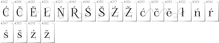 Lower Sorbian - Additional glyphs in font FoglihtenNo04