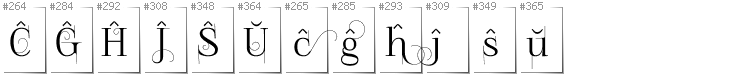 Esperanto - Additional glyphs in font FoglihtenNo04