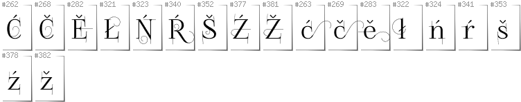 Upper Sorbian - Additional glyphs in font FoglihtenNo04