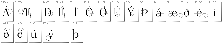 Islandzki - Dodatkowe glify w foncie FoglihtenNo04