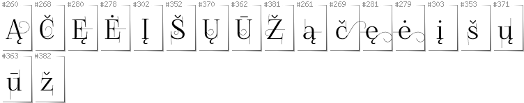 Litauisch - Zusätzliche Zeichen in der Schrift FoglihtenNo04