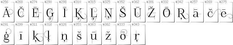 Lettisch - Zusätzliche Zeichen in der Schrift FoglihtenNo04