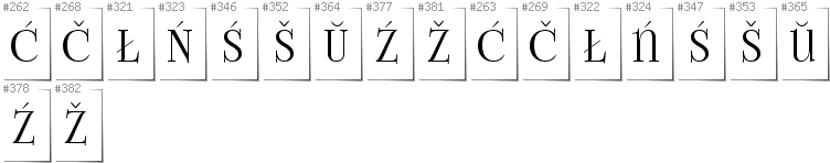 Weißrussisch Lacinka - Zusätzliche Zeichen in der Schrift FoglihtenNo06