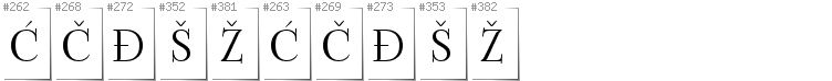 Bosnian - Additional glyphs in font FoglihtenNo06