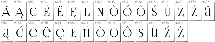 Kashubian - Additional glyphs in font FoglihtenNo06