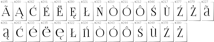 Kaschubisch - Zusätzliche Zeichen in der Schrift FoglihtenNo06