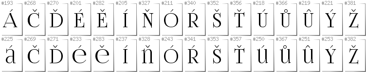 Tschechisch - Zusätzliche Zeichen in der Schrift FoglihtenNo06