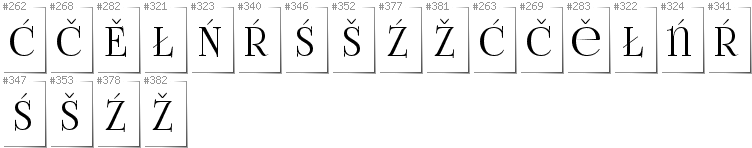 Lower Sorbian - Additional glyphs in font FoglihtenNo06