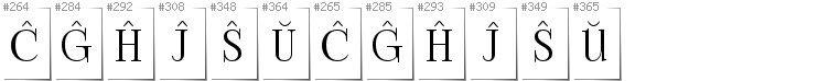 Esperanto - Additional glyphs in font FoglihtenNo06